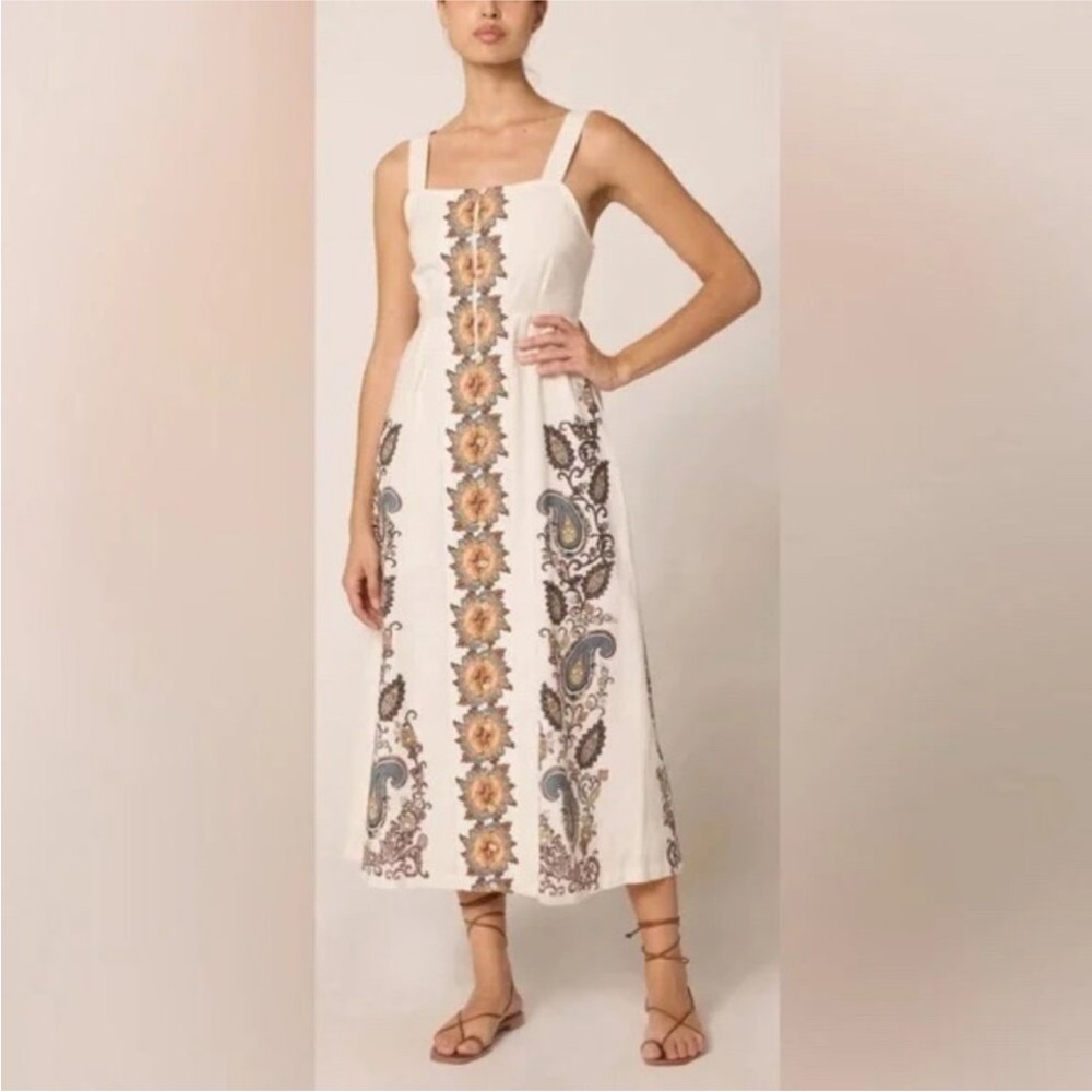 Cleobella Sz XS‎ Jolene Ankle Dress Cotton Linen Sleeveless Lined NEW Defect